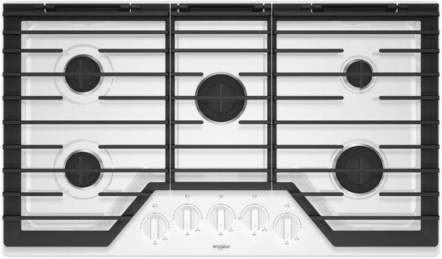Whirlpool® 36" White Gas Cooktop-0