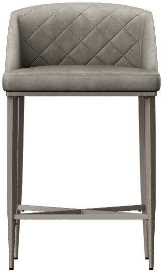 HH2 Home Phoenix 2-Piece Pewter/Weathered Gray Leather Counter Stool-2