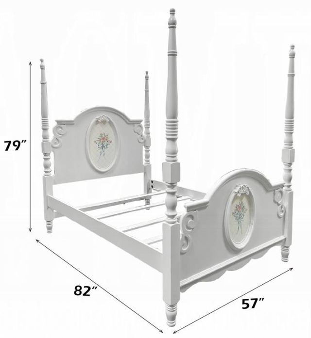 ACME Furniture Flora White Full Poster Bed-2