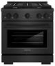 ZLINE Paramount 30" Black Satin Stainless Steel Gas Range with 4 Brass Burners and Convection Gas Oven with Black Matte Accent-0