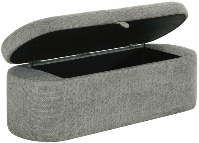 Crown Mark Philipa Light Gray Tweed Storage Bench-4