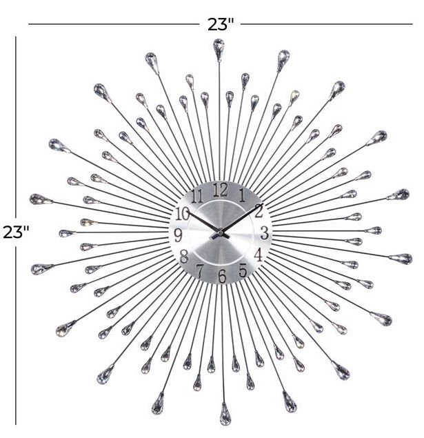 Deco Marche Silver Starburst Wall Clock-3