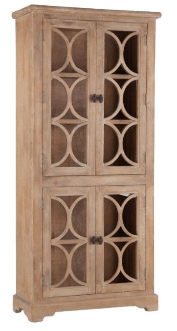 Home Trends & Design San Rafael Antique Oak Tall Cabinet-0