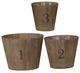 A & B Home Thornton 3-Piece Brown Flower Planter Set-0