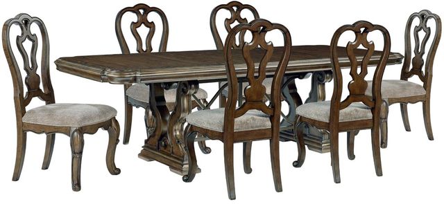 Signature Design by Ashley® Maylee 7-Piece Dark Brown Dining Table Set-0