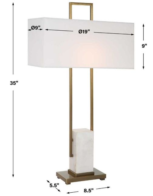 Uttermost® Column Gold/White Table Lamp-2