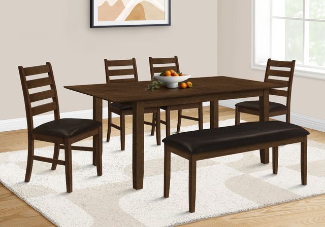 Monarch Specialties Inc. Brown 78" Dining Table With Extension-1