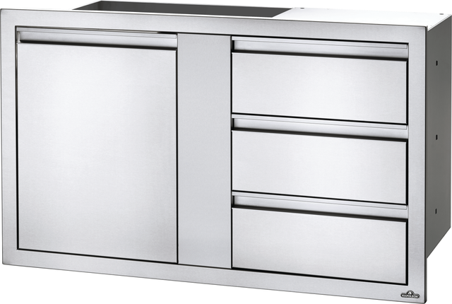 Napoleon Stainless Steel Single Large Single Door & Triple Drawer-1