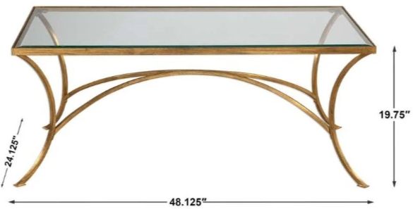 Uttermost® Alayna Glass Top Coffee Table with Antiqued Gold Base-2