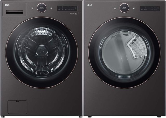 LG Black Steel Front Load Washer & Electric Dryer Laundry Pair-0