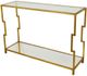 Zeugma Imports Glass Top Console Table with Gold Frame -0