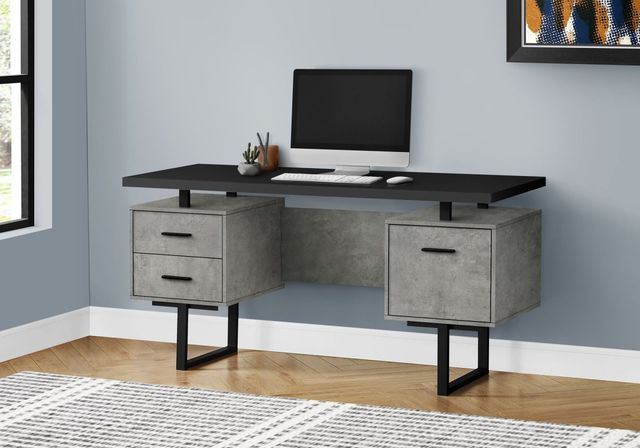 Monarch Specialties Inc. Black/Grey Computer Desk-0