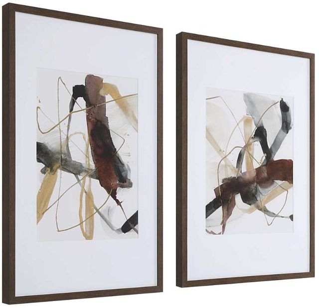 Uttermost® Jennifer Goldberger 2-Piece Burgundy Interjection Framed Print Set-3