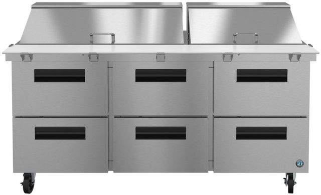 Hoshizaki 72" 21.25 Cu. Ft. Stainless Steel Three Section Mega Top Prep Table Refrigerator with Fully Welded Construction -0