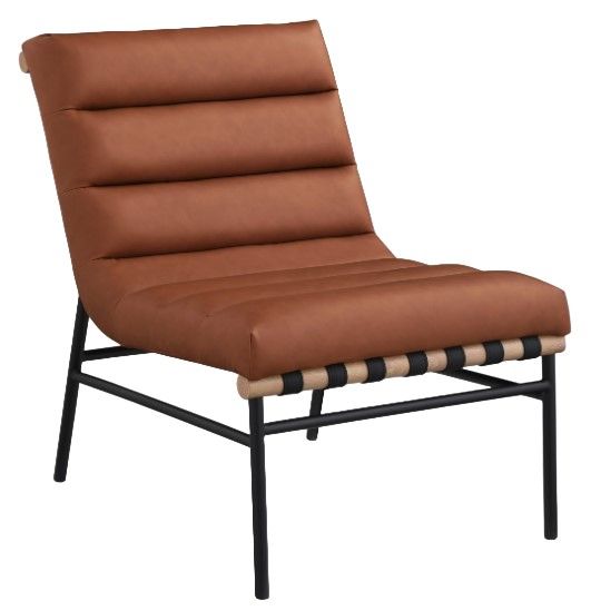 Meridian Furniture Burke Cognac/Black Vegan Leather Accent Chair-0