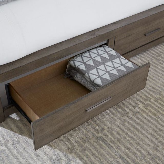 aspenhome® Modern Loft Greystone Queen Low Profile Panel Storage Bed-2