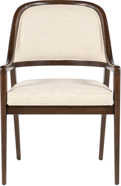 Hooker® Furniture Archives Classic Walnut/Curate Wheat 24" Upholstered Dining Arm Chair-2