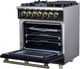FORNO® Massimo Series Alta Qualita 30" Black Pro Style Dual Fuel Range-5