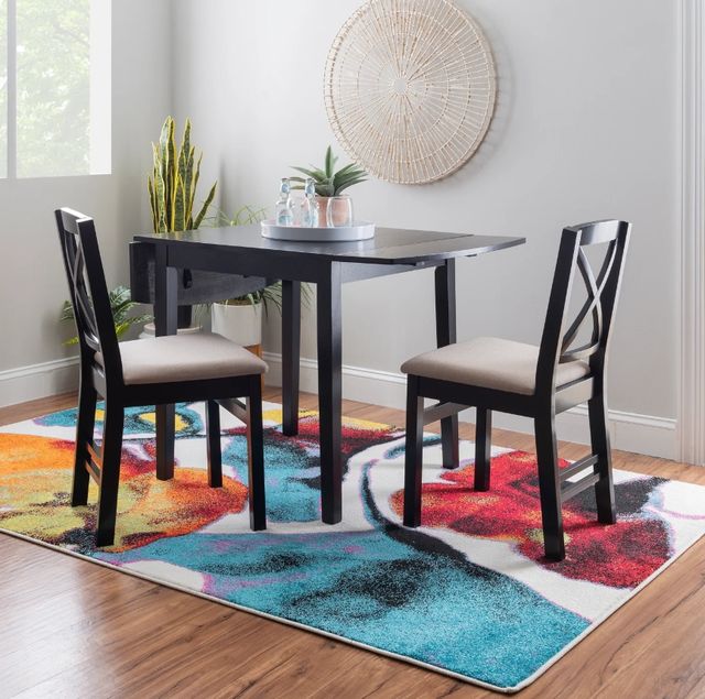 Linon Torino 3-Piece Black Drop Leaf Dining Set-1