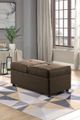 Mazin Furniture Denby Brown Fabric Storage Ottoman/Chair-2