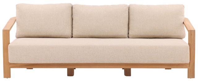 Dovetail Furniture Redford Natural/Sand Fabric/Teak Outdoor Sofa-1
