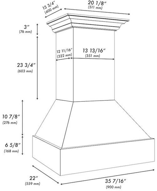 ZLINE 36" Rustic Bright White Wooden Wall Mounted Range Hood-1