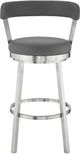 Armen Living Bryant Brushed Stainless Steel/Gray Swivel Counter Stool-3