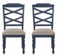 Powell® Trimble 2-Piece Beige/Navy Blue Dining Side Chair Set-4