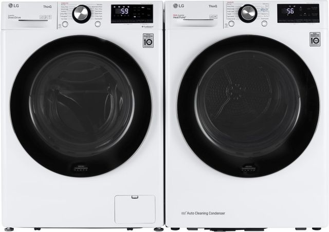 LG White Front Load Washer & Electric Dryer Laundry Pair-0