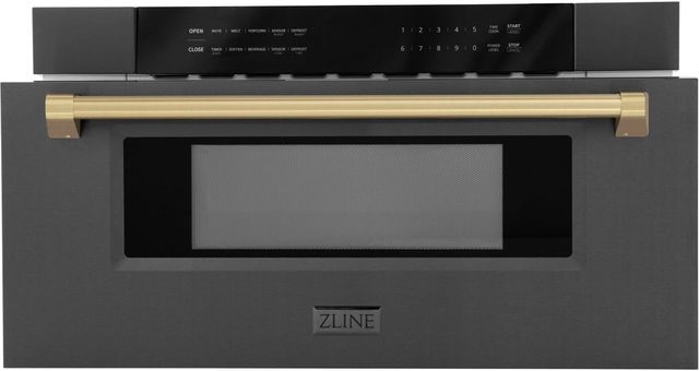 ZLINE Autograph Edition 1.2 Cu. Ft. Black Stainless Steel Microwave Drawer -1