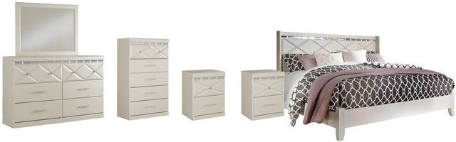 Signature Design by Ashley® Dreamur 6-Piece Champagne King Panel Bed Set-0
