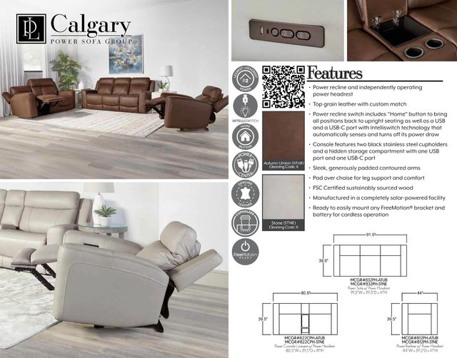Parker House® Calgary Stone Power Reclining Sofa-2