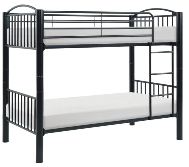Mazin Furniture Beckett Black Twin Over Twin Bunk Bed-0