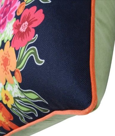 Stylecraft Tinck Dark Blue/Light Green Velvet Throw Pillow-3