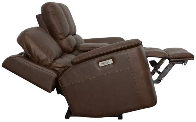 Flexsteel® Henry Burnt Umber Leather Power Reclining Loveseat with Console and Power Headrests-1