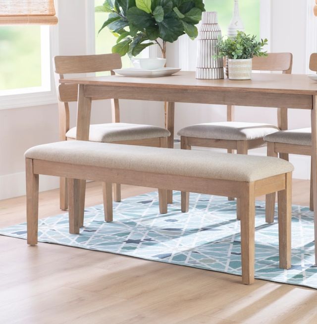 Powell® Daly Natural Dining Bench-1