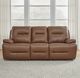 Liberty Furniture Cameron Dakota Saddle Leather Power Recliner Sofa-2