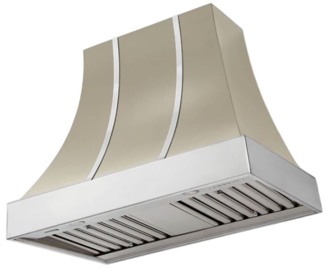AGA Cascade 48" Fawn Wall Mounted Range Hood  with Polished Chrome Trim-0