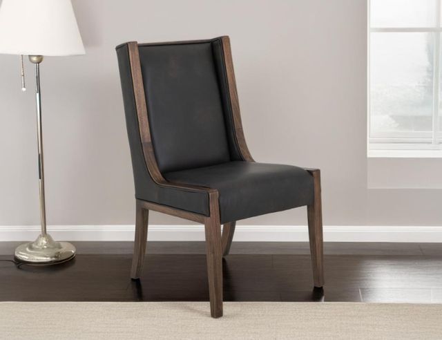 International Furniture Direct Walnut Black-Reddish Brown Side Chair-1
