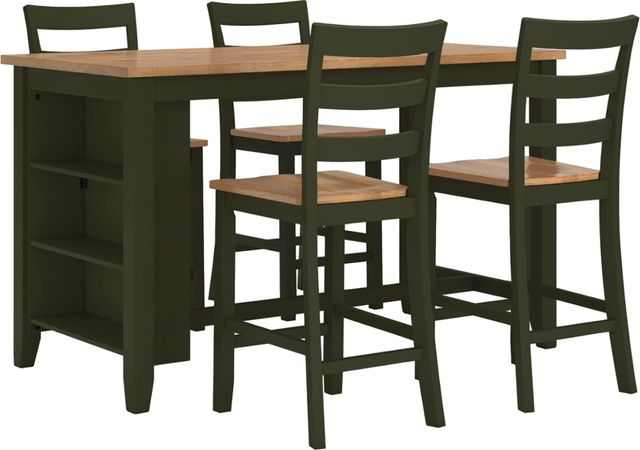 Signature Design by Ashley® Gesthaven 5-Piece Natural/Green Counter Height Dining Table Set-0