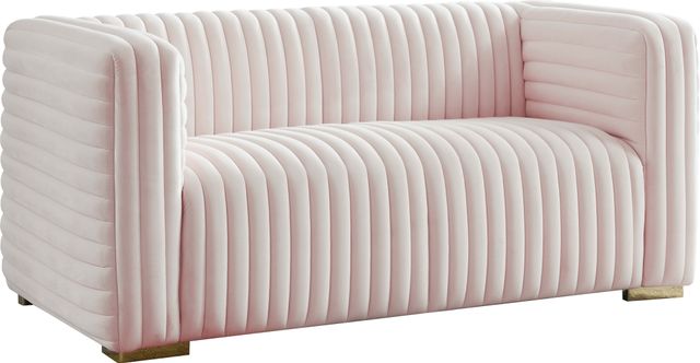 Meridian Furniture Ravish Pink Velvet Loveseat-0