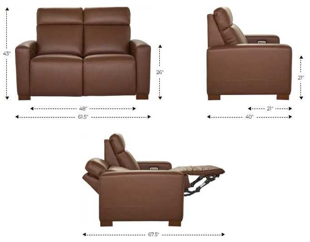 La-Z-Boy® Acadia Navy Power Reclining Loveseat with Headrest-2