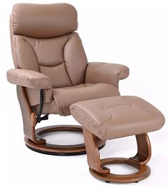 BenchMaster Trend Line Emmie Cocoa Recliner with Ottoman Set