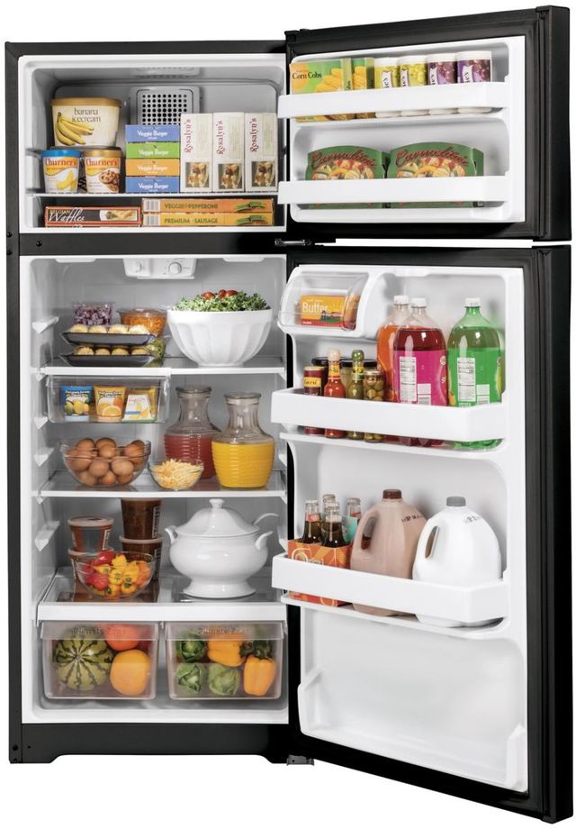 GE® 28" 16.6 Cu. Ft. ENERGY STAR® Black Top Freezer Refrigerator-4