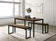 Furniture of America® Tripoli 3-Piece Black/Walnut Dining Table Set-1