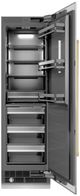 ZLINE Autograph Edition 24 in. 12.5 Cu. Ft. Column Refrigerator in Satin Stainless Steel with Graphite Gray Interior and Polished Gold Accents-1