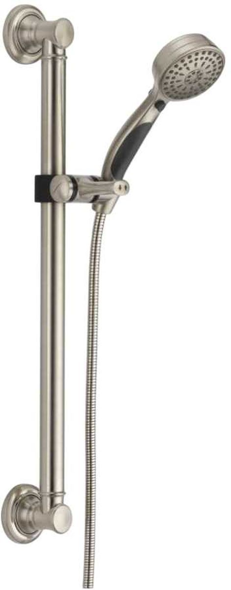 Delta Universal Showering Stainless 9-Setting ActivTouch® Hand Shower with Traditional Slide Bar/Grab Bar-0