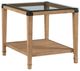 Homelegance® Riverton Glass Top End Table with Brown Base-0
