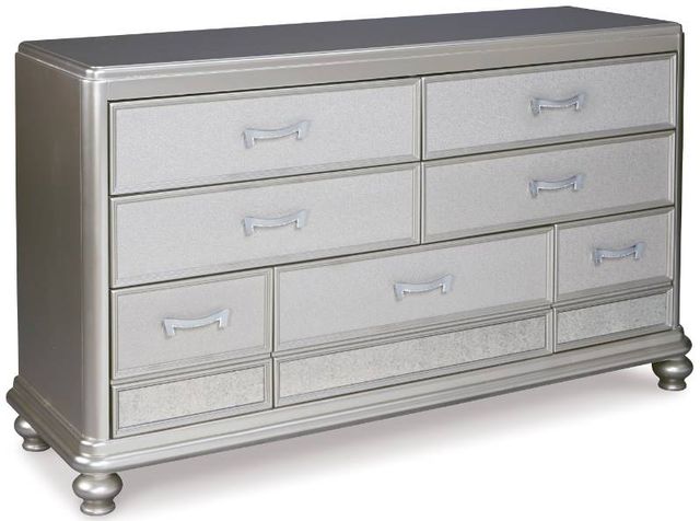 Signature Design by Ashley® Coralayne 5-Piece Blue/Silver California King Upholstered Bed Set-2