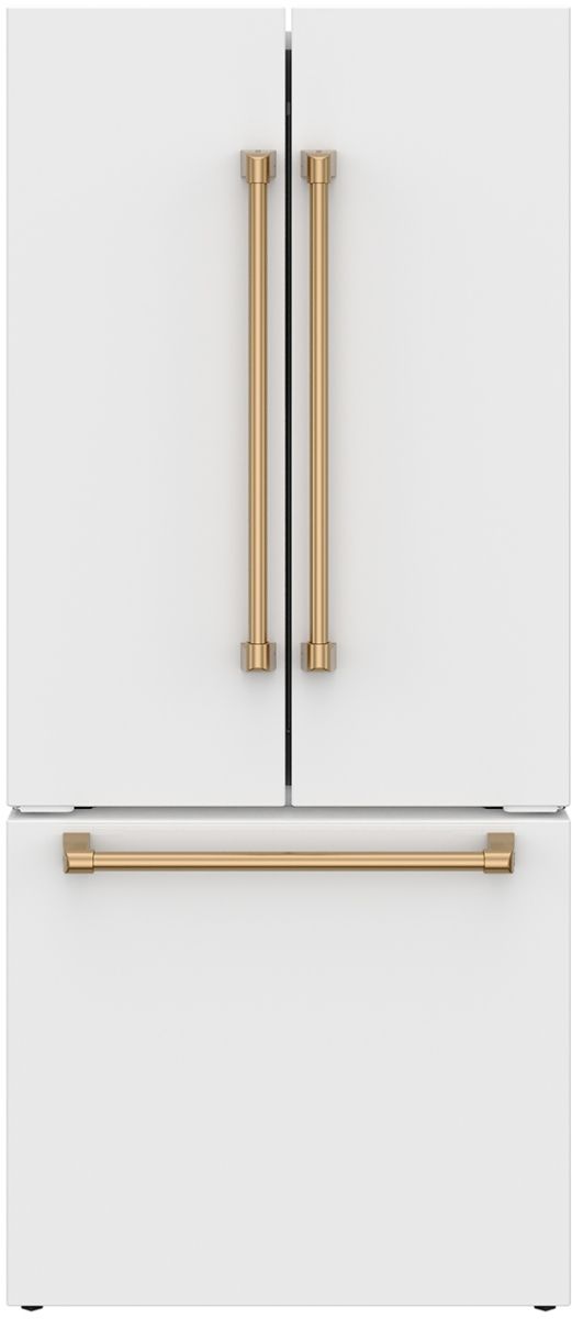 Thor Kitchen Gordon Ramsay Series 30" White French Door Counter Depth Refrigerator with Bronze Hardware-2